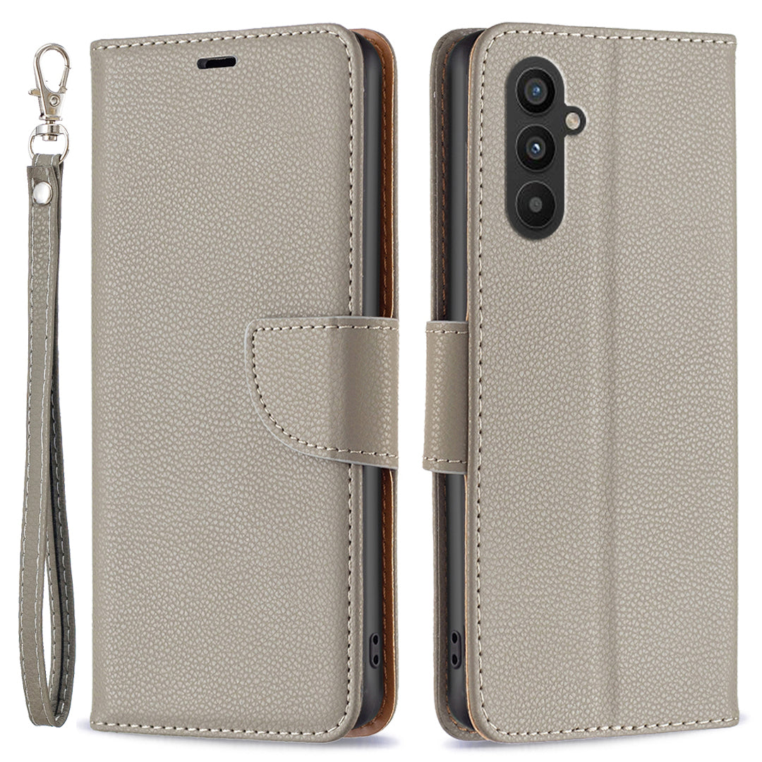 Til Samsung Galaxy A25 5G PU læder telefontaske Pung Litchi Texture Stand Anti-drop telefoncover med rem Til Samsung Galaxy A25 5G PU læder telefontaske Pung Litchi Texture Stand Anti-drop telefoncover med rem